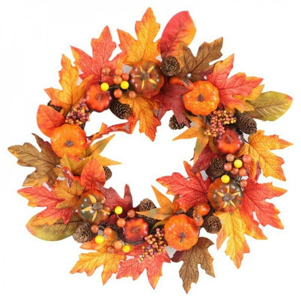 Halloween Decor Fall Door Pumpkin Wreath Autumn Maple Leaf Garland Thanksgiving Halloween Decor Fall Door Pumpkin Wreath Autumn Maple Leaf Garland Thanksgiving